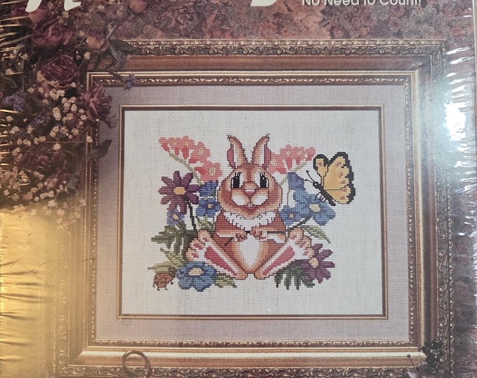 Designs for the Needle Heirloom Treasures Baby Bunny Counted Cross Stitch Kit. FREE SHIPPING. Good Condition.