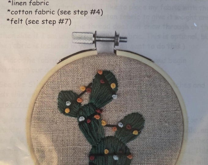 Thread Unraveled Prickly Pear Ornament Embroidery Kit. FREE SHIPPING. New Condition.