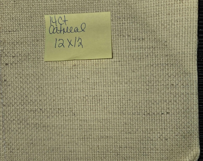 Aida Cloth 14ct 12"x12" oatmeal FREE SHIPPING.