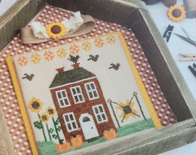 Primrose Cottage Autumn House Cross Stitch Pattern. Free Shipping. Good Condition.