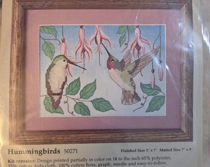 Candamar Something Special Hummingbirds Colored Counted Cross Stitch Kit. FREE SHIPPING. Preowned Good Condition.