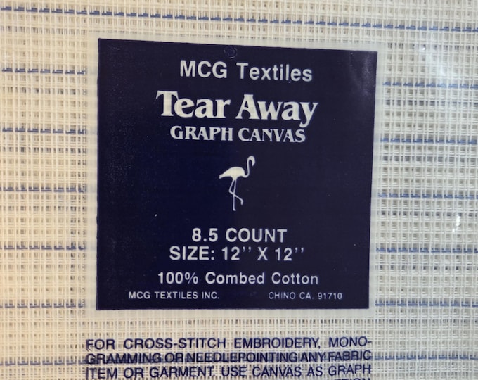 MCG Textiles Tear Away Canvas 8.5 ct 12x12. FREE SHIPPING. Older Packaging.
