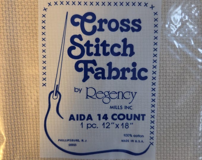 Aida Cloth 14ct 12"x18" beige. FREE SHIPPING.
