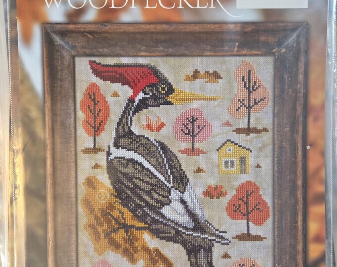 Cottage Garden A Year In The Woods Series #9 The Woodpecker Cross Stitch Pattern. FREE SHIPPING. New Condition.