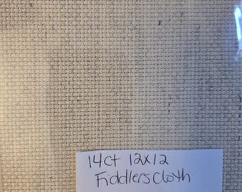 14ct 12"x12" Fiddlers Cloth Edges Taped Preowned. FREE SHIPPING.