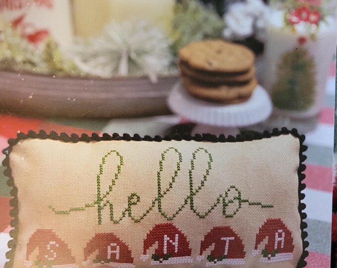 Primrose Cottage Hello Santa Cross Stitch Pattern. Free Shipping. Good Condition.