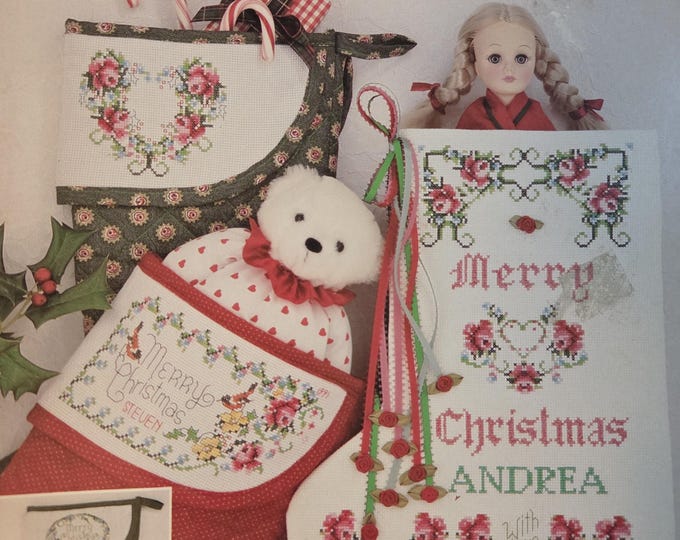 Ashley Court Victorian Christmas Stockings Cross Stitch Pattern. FREE SHIPPING. Used Condition.