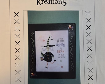Poppy Kreations Woman to Witch Cross Stitch Pattern. FREE SHIPPING. Used Condition