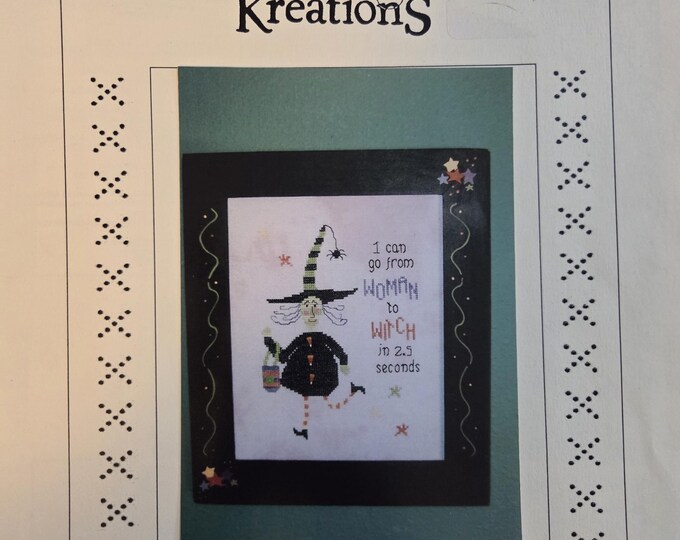 Poppy Kreations Woman to Witch Cross Stitch Pattern. FREE SHIPPING. Used Condition