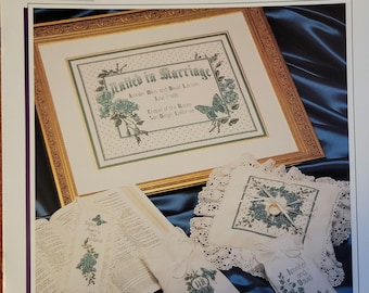 White Lace and Promises Cross Stitch Pattern. Free SHIPPING. Used Condition.