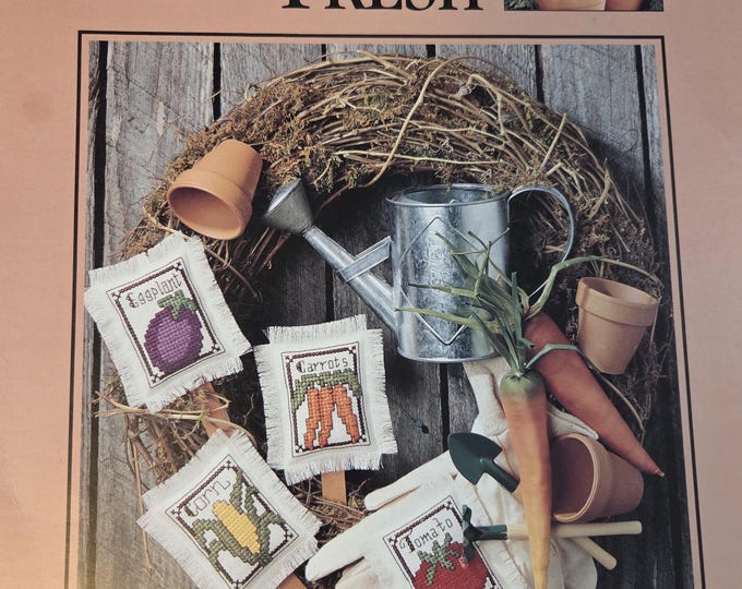 Leisure Arts Garden Fresh Cross Stitch Pattern. Free Shipping. Used Condition.