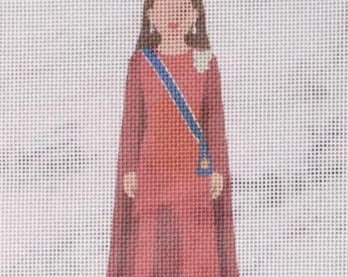 IN STOCK Princess Kate Needlepoint Canvas 5"x3"  finished size #18 mesh. Free Shipping. Unfinished canvas