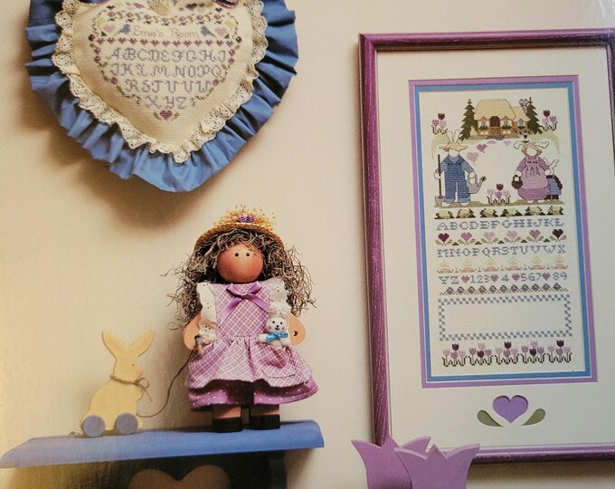 Bunny Love Sampler Cross Stitch Pattern. FREE SHIPPING.