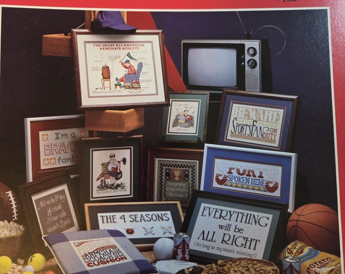 Cross My Heart The Great All American Armchair Athlete Cross Stitch Pattern. FREE SHIPPING. Used Condition.