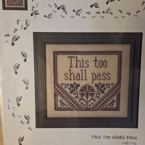 My Big Toe This Too Shall Pass  Cross Stitch Pattern. Free SHIPPING. Preowned Condition.