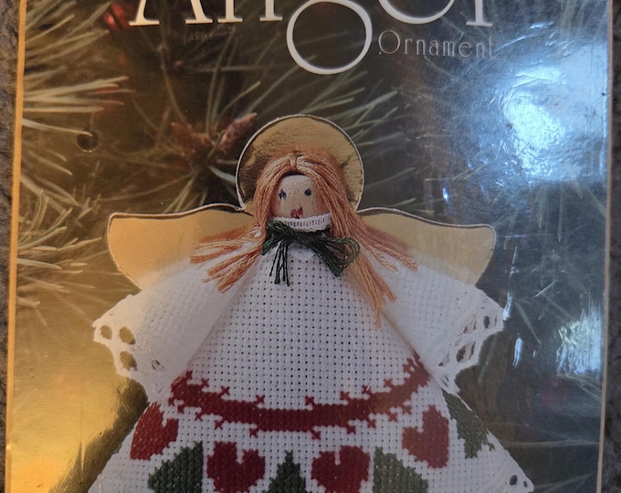 Angel Doll Hearts n Trees Counted Cross Stitch Kit. FREE SHIPPING. Good Condition.