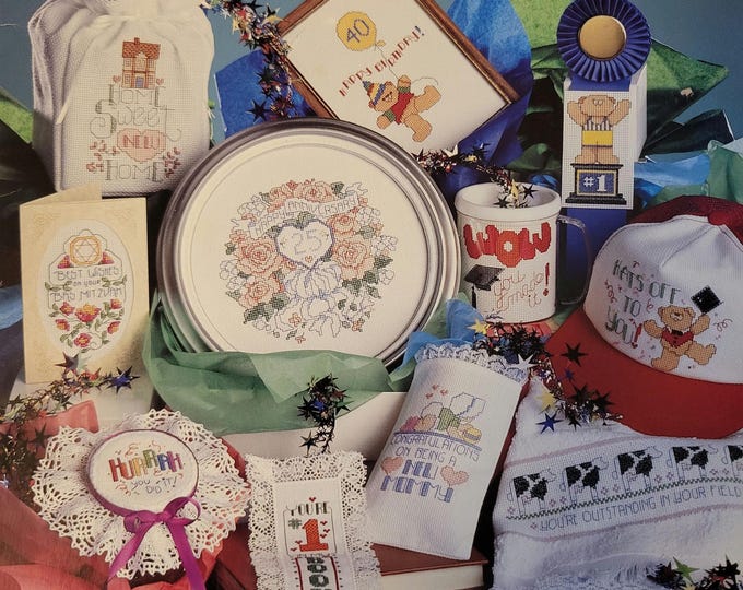 Vintage American School of Needlework Count The Ways To Say Congratulations Cross Stitch Pattern. FREE SHIPPING.