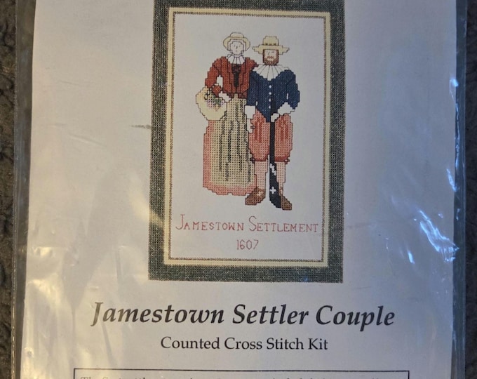 The Posy Collection Jamestown Settler Couple Counted Cross Stitch Kit. FREE SHIPPING. Good Condition.