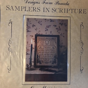 Samplers in Scriptures On Marriage Cross Stitch Pattern. Free Shipping. Preowned Used Condition.