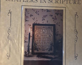 Samplers in Scriptures On Marriage Cross Stitch Pattern. Free Shipping. Preowned Used Condition.