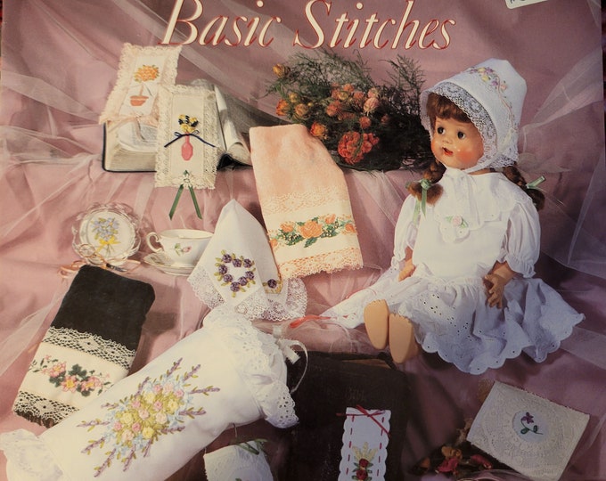 Vintage Ribbon Embroidery for Cross Stitchers, Basic Stitches. Wedding. Ribbon Embroidery and Cross Stitch Pattern Book.