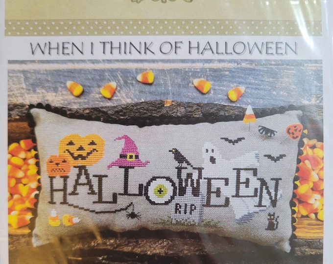 PuntiniPuntini When I Think of Halloween Cross Stitch Pattern. FREE SHIPPING. Good Condition