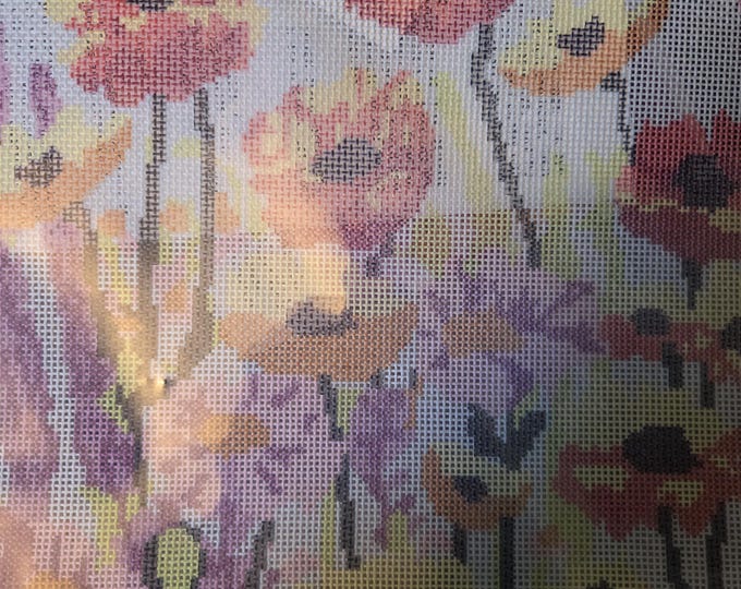 Wildflowers Needlepoint Canvas Kit 13 mesh 10x10. New Condition. Free Shipping.