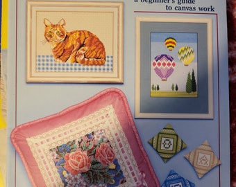 Vintage American School of Needlework First Step in Needlepoint. Needlepoint Pattern Book.