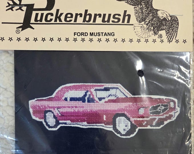 Puckerbrush Ford Mustang Cross Stitch Pattern. FREE SHIPPING. Preowned Condition