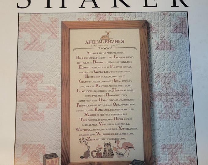 Cedar Hill Shaker Animal Rhymes Cross Stitch Pattern. FREE SHIPPING. Used Condition.
