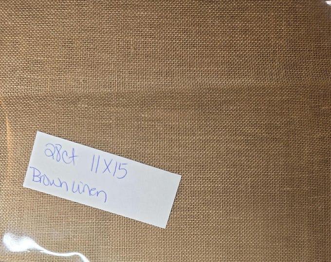 28ct 11"x15" Brown Linen. Preowned Repackaged. FREE SHIPPING.