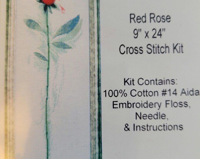 Design Works Red Rose Cross Stitch Kit. FREE SHIPPING. Good Condition. Repackaged in a polybag.