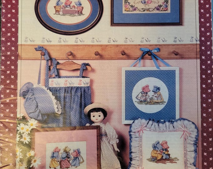 Sunbonnet Babies Cross Stitch Pattern - FREE SHIPPING. Used Condition