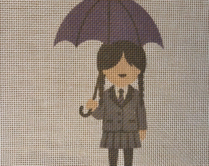 IN STOCK Wed Addams Needlepoint Canvas 9"x7" -  5"x3"  finished size #18 mesh. New Condition. Free Shipping.