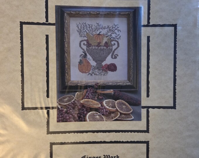 Finger Work Autumn Abundance Cross Stitch Pattern. FREE SHIPPING.