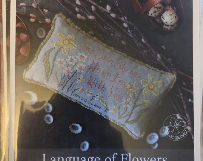 Blue Flower Language of Flowers Spring Cross Stitch Pattern. Free Shipping. Good Condition.