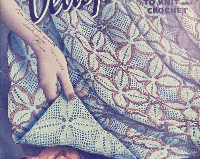 Vintage c 1942 Bedspreads to knit and crochet. Book No. 186. Crochet Pattern. FREE SHIPPING.
