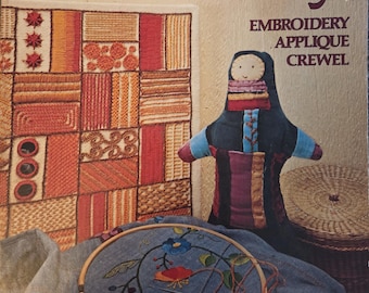 Stitchery Embroidery Applique Crewel Pattern Book. Free SHIPPING. Older Used Condition some water staining.