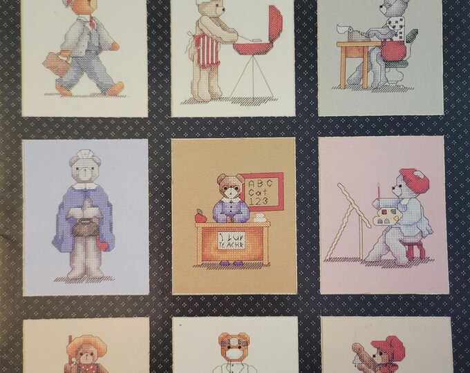 Alma Lynne Bear Occupations Cross Stitch Pattern. FREE SHIPPING. Used Condition.