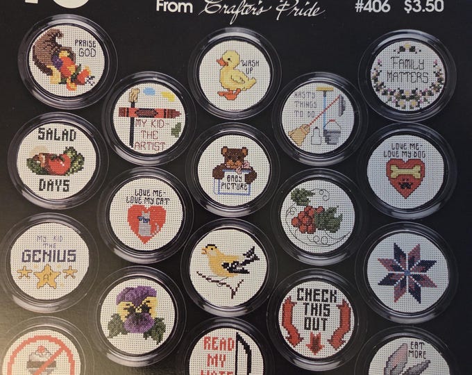 Jeanette Crews One Nighters 18 Large Magnets Cross Stitch Pattern. FREE Shipping. Used Condition.