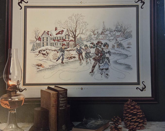 Stoney Creek Village Skaters Cross Stitch Pattern. Free SHIPPING. Used Condition.