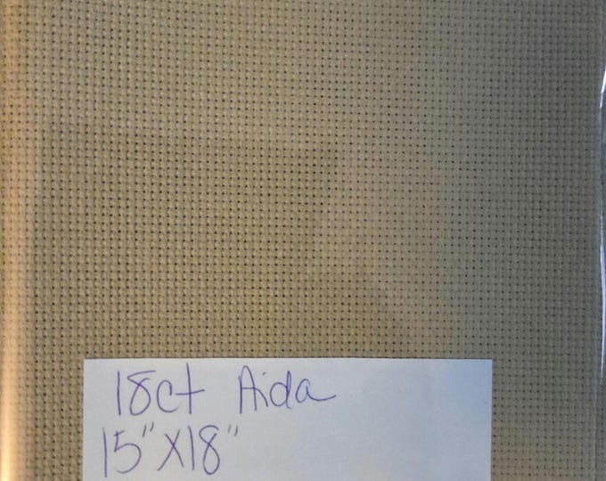 18ct 15"x18" Aida Aspen Green (looks like an olive green)Charles Craft. FREE SHIPPING. Repackaged.