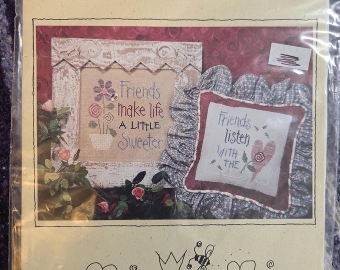 Lizzie Kate Friendship Cross Stitch Pattern. Free Shipping. Preowned Condition.