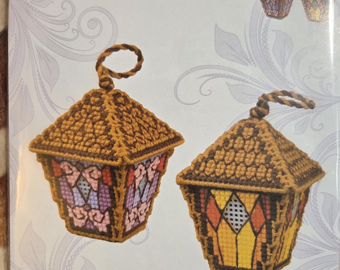 Riolis Lanterns Vintage Counted Cross Stitch Plastic Canvas Kit. FREE SHIPPING. New Condition.
