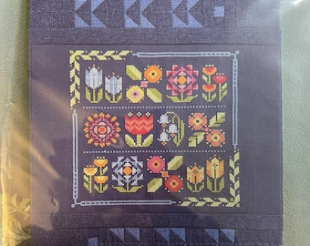 Robin Pickens Gathering Bright Blooms Cross Stitch Pattern. Free Shipping. New Condition.