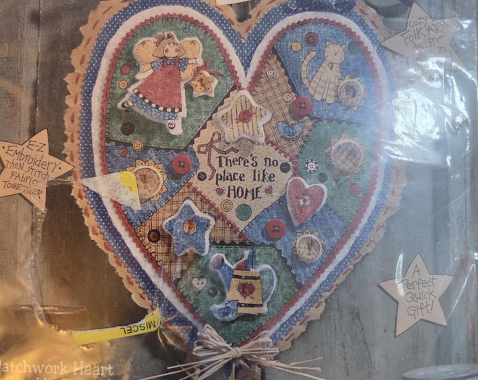 Dimensions From The Heart Patchwork Heart Applique Kit FREE SHIPPING. Older Opened Condition. No Buttons Included.