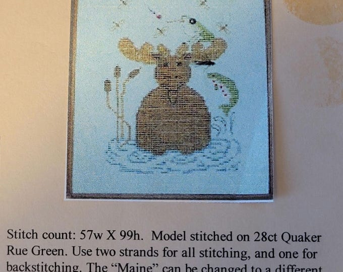 Sportsman of the Year Moose Cross Stitch Pattern. FREE SHIPPING.