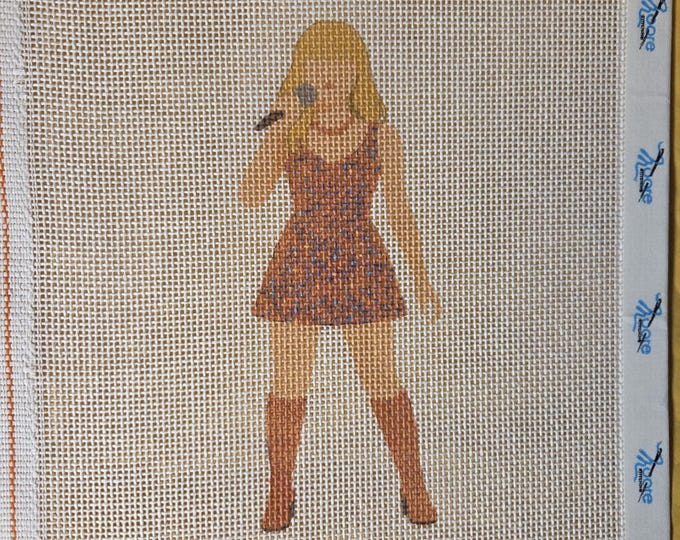 Showgirl Eras Needlepoint Canvas 9"x7" -  5"x3"  finished size #18 mesh. New Condition. Free Shipping.