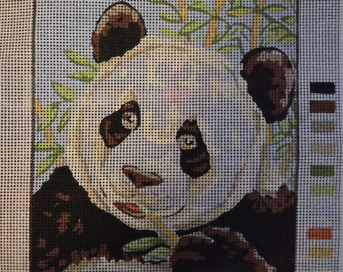 Panda Needlepoint 9x7 Canvas. Preowned. Free Shipping.