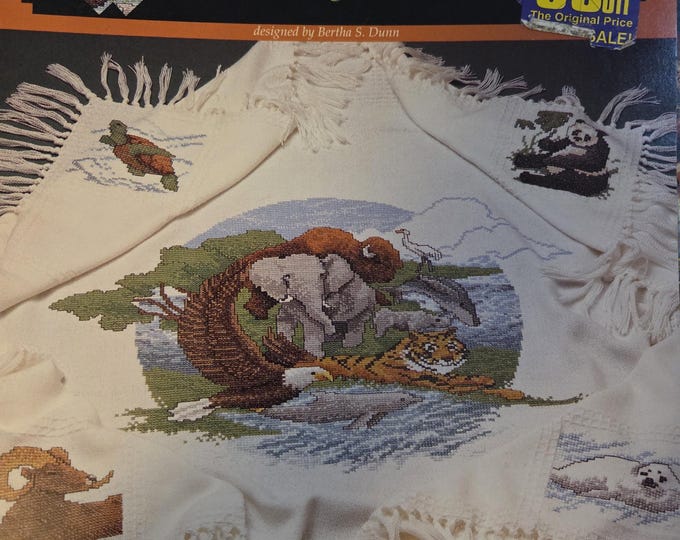 Great Big Graphs Afghan of the Endangered Cross Stitch Pattern. FREE SHIPPING. Used Condition